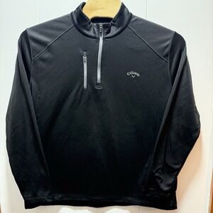 Callaway Golf Mens Size 2XL 1/4 Zip Pullover‎ Sweatshirt Jacket Black